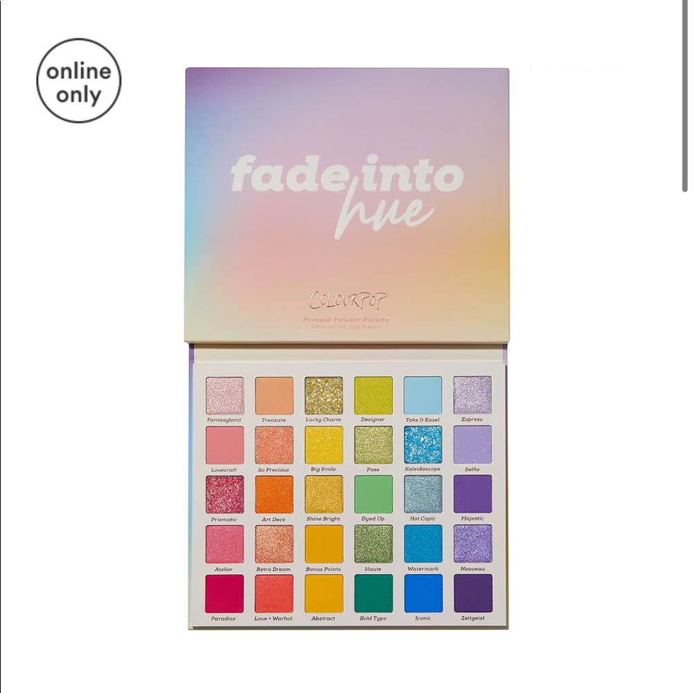 Fade into hue colourpop palette